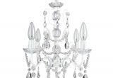 Hanging Lamps with Chain and Plug Madeleine White Crystal Chandelier Mini Swag Plug In Glass Pendant