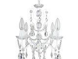 Hanging Lamps with Chain and Plug Madeleine White Crystal Chandelier Mini Swag Plug In Glass Pendant