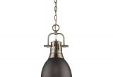 Hanging Lamps with Chain Golden Lighting Duncan 1 Light Antique Brass 8 8 In Pendant with