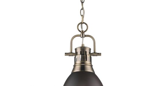 Hanging Lamps with Chain Golden Lighting Duncan 1 Light Antique Brass 8 8 In Pendant with