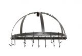 Hanging Pot Racks Home Depot Old Dutch Half Round Pot Rack with Grid 12 Hooks Graphite 22 X