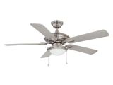 Harbor Breeze Light Bulbs Designers Choice Collection 52 In Satin Nickel Ceiling Fan Ac18152