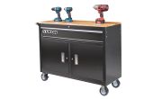Harbor Freight Bench Vise 46 In Mobile Storage Cabinet with Wood top