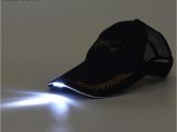 Hat with Light Built In Free Shipping Black Led Flashlight Hat Bike Cycling Caps Night