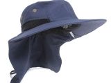 Hat with Lights In Brim New Boonie Fishing Boating Hiking Outdoor Snap Hat Brim Ear Neck
