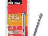 Heavy Duty Concrete Floor Anchors Red Head 1 2 In X 4 In Steel Hex Head Sleeve Anchors 25 Pack