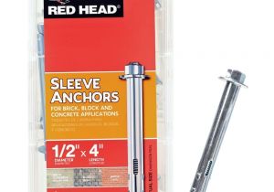 Heavy Duty Concrete Floor Anchors Red Head 1 2 In X 4 In Steel Hex Head Sleeve Anchors 25 Pack