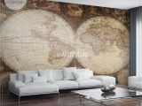 Hemisphere Furniture Store Vintage Map Wall Mural Self Adhesive Photo Mural Artbedding