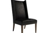 High Back Leather Accent Chair Dark Slate Leather High Back Accent Chair ash Finish Oak Legs