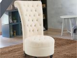 High Back Leather Accent Chair Hom High Back Tufted Armless Chair Accent Retro Living