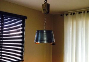 Hobby Lobby Floor Lamps Handmade Using Bucket From Hobby Lobby and Pulley From Local Antique