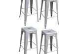 Home Depot Chair Legs Loft Style 30 In Stackable Metal Bar Stool In Silver Set Of 4