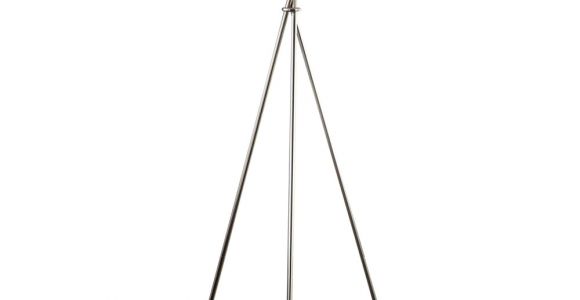 Home Depot Standing Lamps 59 In Brushed Steel Finish TriPod Floor Lamp with White Fabric