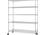 Home Depot Wire Rack Casters 5 Tier Heavy Duty Wire 60 In X 24 In X 72 In Shelving Rack with