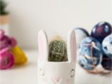 Homemade Easter Decorations for Outside Diy Easter Bunny Cactus Planter Cacti Easter Bunny and Planters