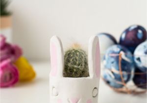 Homemade Easter Decorations for Outside Diy Easter Bunny Cactus Planter Cacti Easter Bunny and Planters