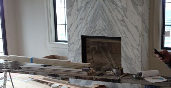 How to Build A Gas Fireplace Box Contemporary Slab Stone Fireplace Calacutta Carrara Marble Book
