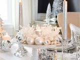 How to Decorate A Side Table for Christmas A Winter White and Silver Holiday Tablescape Pinterest Holiday