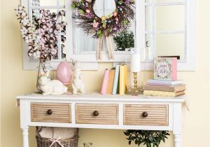 How to Decorate A sofa Table for Easter A Beautiful Easter Entryway is Easily Achieved with Pops Of Pastels