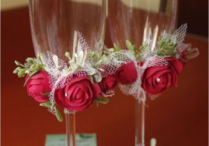 How to Decorate Bride and Groom Champagne Glasses 123 Best Verres Images On Pinterest Decorated Bottles Champagne