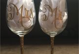 How to Decorate Champagne Glasses for Quinceanera Custom Mr Mrs Wine Glasses Set Glitter Stems and Many Color