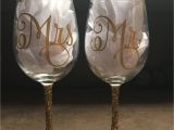 How to Decorate Champagne Glasses for Quinceanera Custom Mr Mrs Wine Glasses Set Glitter Stems and Many Color