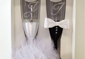 How to Decorate Champagne Glasses with Ribbon Svadbene A Aa E Hand Decorated Wedding Champagne Glasses Svadbene