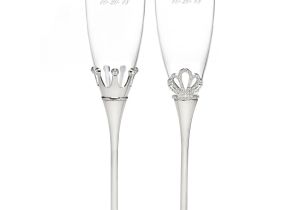 How to Decorate Plastic Champagne Glasses King and Queen Rhinestone Flute Glass Set Wedding Champagne