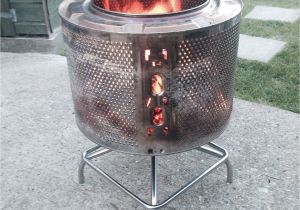 How to Make A Fireplace Out Of A 55 Gallon Drum New Fire Pit Washing Machine Drum and Stainless Steel Stool Base