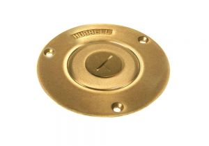 Hubbell Brass Floor Outlet Cover Raco 3 7 8 In Round Brass Floor Box Cover with Threaded 1 In