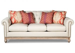 Hudson S Furniture Clearwater Fl Craftmaster 7688 7689 768950 button Tufted sofa with Distressed Wood