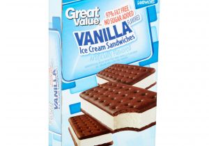 Ice Cream Sandwich Bench Great Value Vanilla Flavored Ice Cream Sandwiches Low Fat 42 Oz