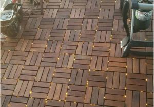 Ikea Snap In Wood Flooring Ikea Deck Tile with Fairy Lights Between Tiles Upgrading A