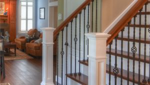 Indoor Decorative Spindles Hardwood Flooring Up the Stairs Classic Look Rod Iron Balusters
