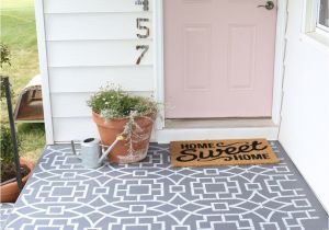 Industrial Flooring Paint Painted Cement Floor Using A Stencil to Create A Cement Tile Look