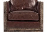 Industrial Leather Accent Chair Beck Industrial Rustic Lodge Masculine Squarebrown Leather