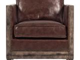 Industrial Leather Accent Chair Beck Industrial Rustic Lodge Masculine Squarebrown Leather