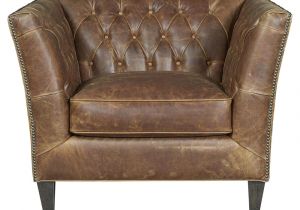 Industrial Leather Accent Chair Denver Industrial Brown Leather Tufted Nailhead Trim