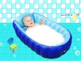 Inflatable Baby Bathtub for Newborn 2017 Inflatable Baby Bathtub Cartoon Inflating Bath Tub