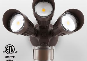 Intertek Led Lighting 30w 3 Head Motion Activated Led Outdoor Security Light Photo Sensor