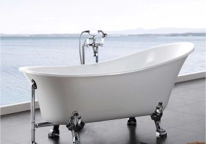 Is My Bathtub Plastic Hibana 69" Acrylic Clawfoot Tub with Faucet and Handheld
