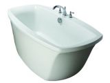 Jacuzzi 59 In White Acrylic Oval Center Drain Freestanding Bathtub Jacuzzi Primo White Acrylic Oval Freestanding Bathtub with