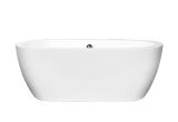 Jacuzzi 59 In White Acrylic Oval Center Drain Freestanding Bathtub Wyndham Collection soho 59 75 In White with Brushed Nickel