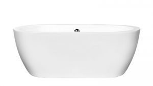 Jacuzzi 59 In White Acrylic Oval Center Drain Freestanding Bathtub Wyndham Collection soho 59 75 In White with Brushed Nickel