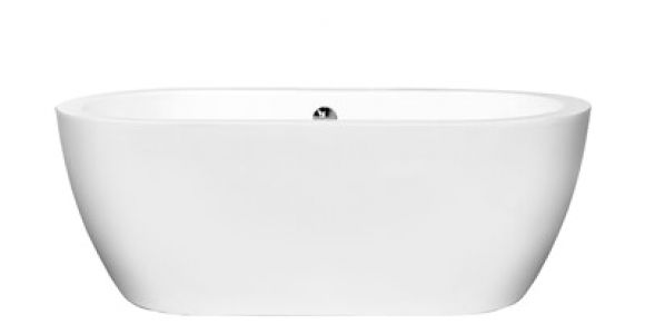 Jacuzzi 59 In White Acrylic Oval Center Drain Freestanding Bathtub Wyndham Collection soho 59 75 In White with Brushed Nickel