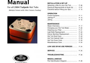 Jacuzzi Bathtub Instructions Tadpole Hot Tub Owners Manual 2004 by Envirosmarte Hot