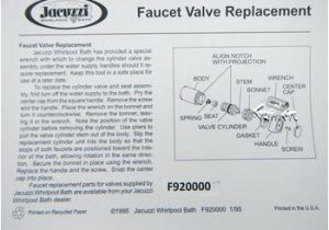 Jacuzzi Bathtub Manual Jacuzzi F Rainbow Faucet Valve Replacement