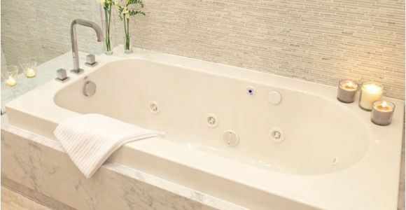 Jetted Bathtub Faucet Jacuzzi 2 Person Whirlpool Bathtub with Armrests 72×36