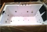 Jetted Bathtub for 2 2 Two Person Indoor Whirlpool Massage Hydrotherapy White