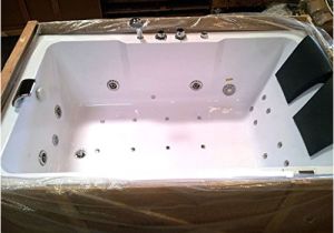 Jetted Bathtub for 2 2 Two Person Indoor Whirlpool Massage Hydrotherapy White